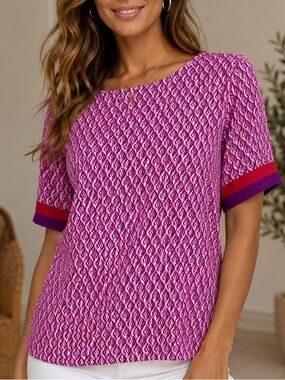 Chico’s Geometric Pink Top (886)